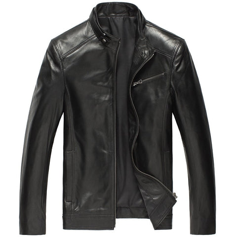 Men's leather leather jacket