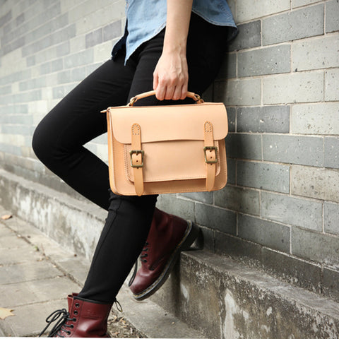 Hand Made Leather Bag Hand-Held Crossbeam Leather Bag